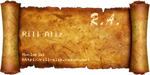 Rill Aliz névjegykártya